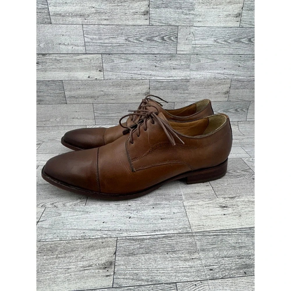 Johnston & Murphy Men Sz 11 M Brown Leather Cap Toe Oxford Dress Shoes‎ 20-5090